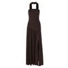 Shemoda Fashion Style Sexy off-Neck Tube Top Dress Women's Stylish Patchwork High Slit Draping Long Dress