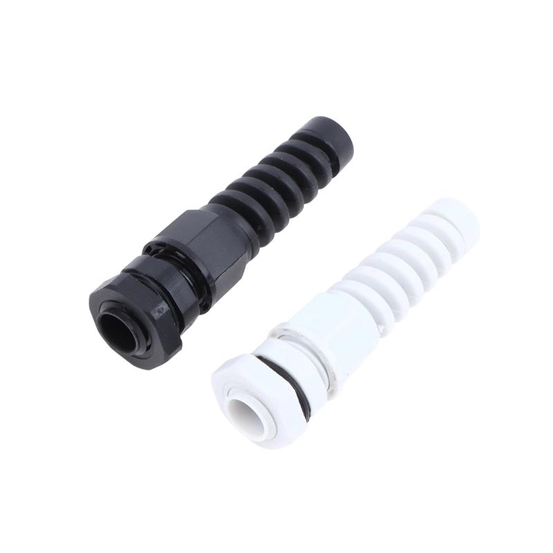 5Pcs Waterproof Cable Gland Pg7 Plastic Anti-Bending Joint M12 Nylon Pa66 Torsion-Proof Glands Pg7/9/11/13.5/16/19/21 Connector