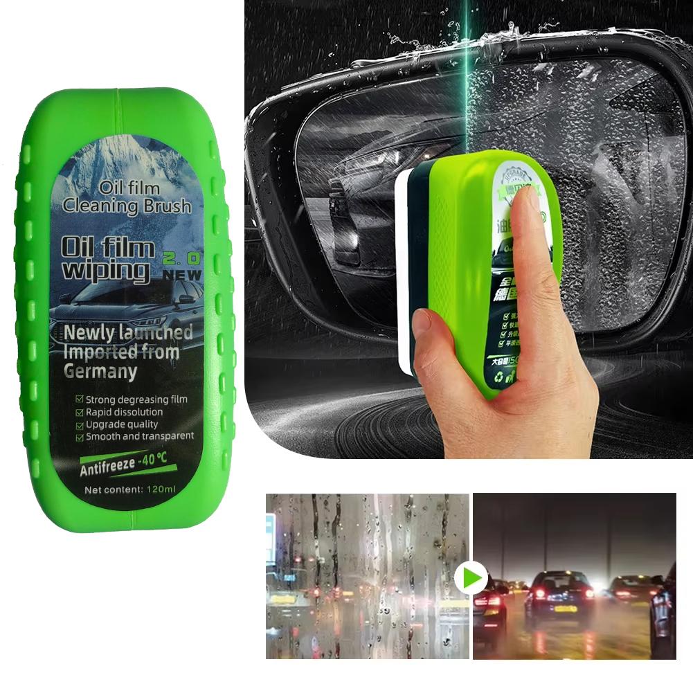 Upgrade Car Glass Oil Film Remover Brush For Windshield Leakproof Cover Brush Auto Car Oil Film Cleaning Brush Window Polishing