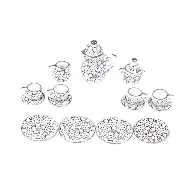 1:12 Dollhouse Miniature Mini Ceramic Tea Set Furniture Home Model Decor Toy Doll House Accessories