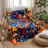 Butterfly Garden Adventure Blanket Personalized Name Flannel Blanket Soft Cozy Plush Throw for Sofa Bed Lightweight Home Decor