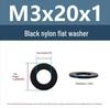 PA66 Nylon Wear-Resistant Flat Insulation Washer, Black & White, Round, Sizes M2-M24