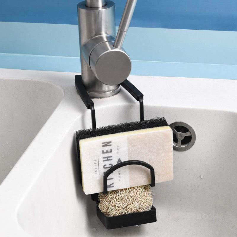 Portaspugne da Lavello Durevole Porta Spugne da Lavello Piccolo Organizzatore in Metallo per Cucina Bagno Scolapiatti Liquido Porta Spugne Porta Spugne da Rubinetto Doccia Comodo