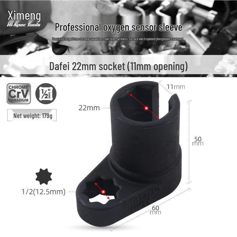 Oxygen Sensor Removal Tool: 22mm Open-End Socket for Auto Repair & Maintenance