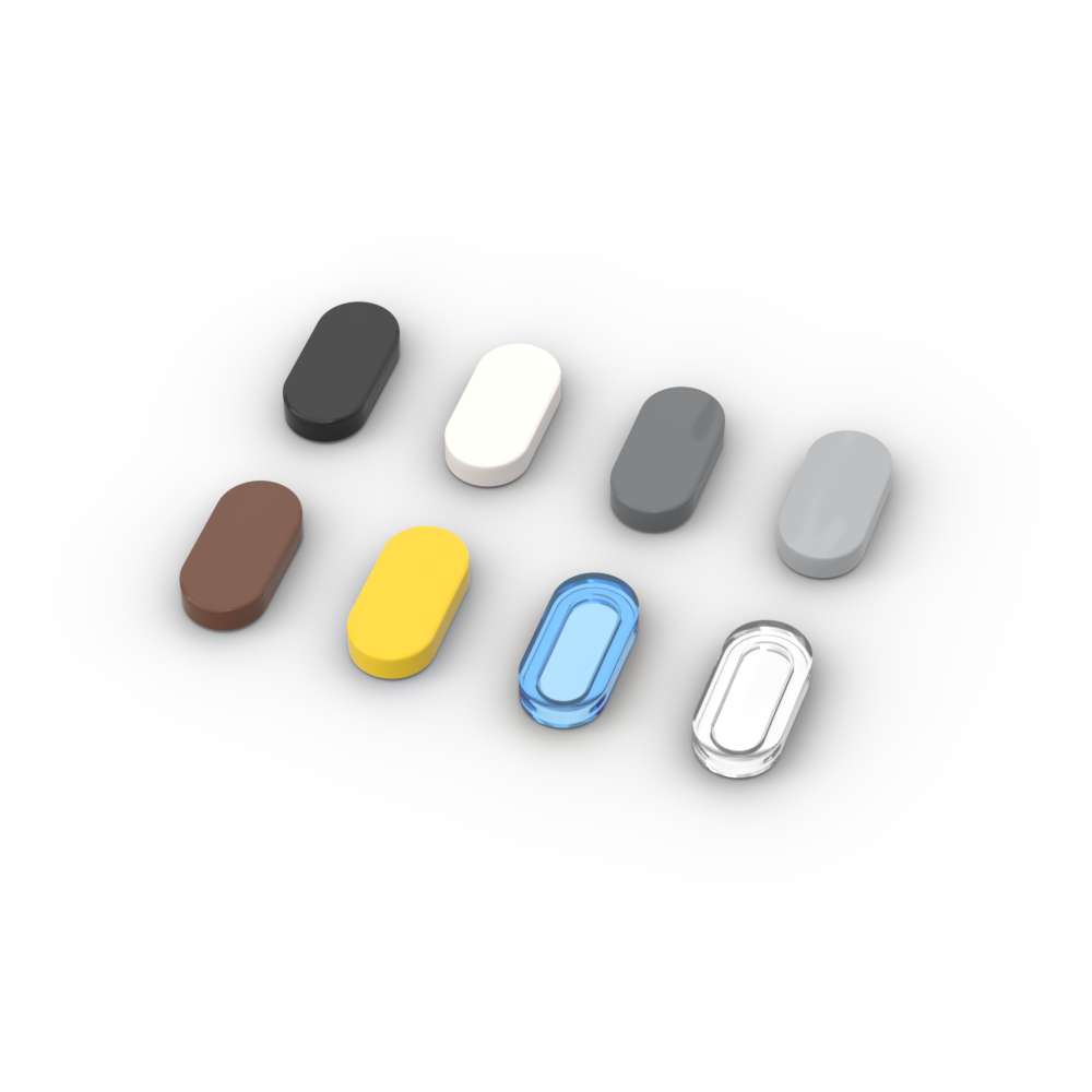 MOC 10PCS 1126 Round 1x2 Oval Building Blocks Bricks Kit Tire Board Panel Particle Puzzle Idea Toys Children Birthday Kid Gift