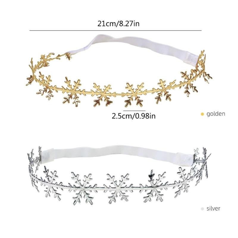 Cute Christmas Headbands with Snowflakes Pattern Trendy Elastic Headdress Lovely Hair Accessories for Baby Girls Gift