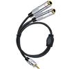 3.5mm to Dual 6.35mm Stereo Cable 1/8 Mini Jack to 2x6.35mm Y Splitter Adapter
