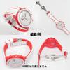 Swatch x Omega compatible rubber strap with type D-buckle, double-line (white/red line)