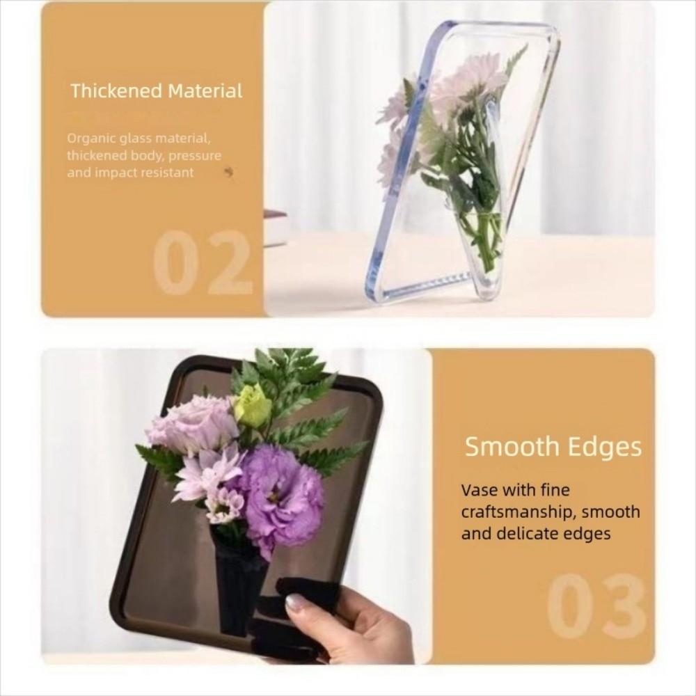 Creative Acrylic Photo Frame Vase Transparent Fresh and Dried Flower Flower Container Hydroponic Flower Vase Art Decorations