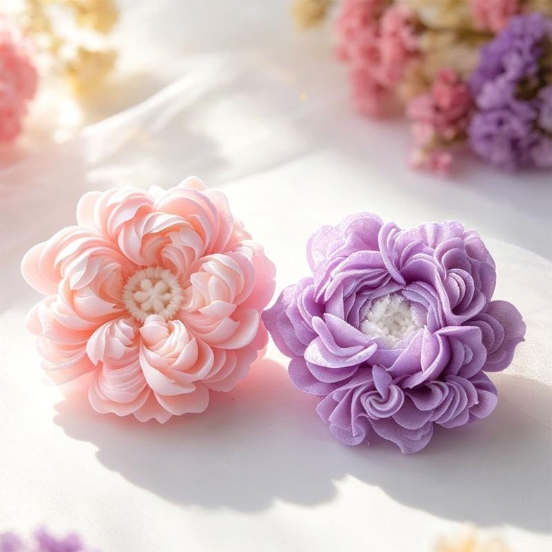 3D Ranunculus Flower Silicone Mould Food Grade Silicone for Handmade Candle Soap Making Chocolate Baking Resin Casting