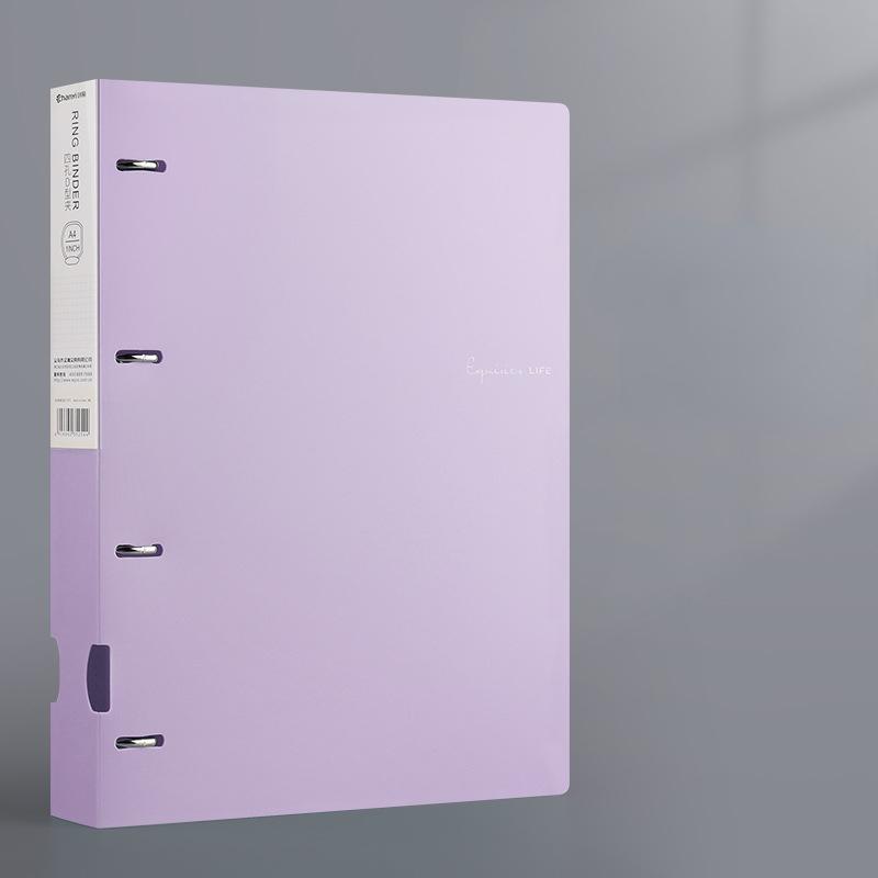NEW Portable 4-Hole D-Type Folder A4 Plastic Storage Folder Loose-Leaf Storage Box File Bag Student File File Storage Box
