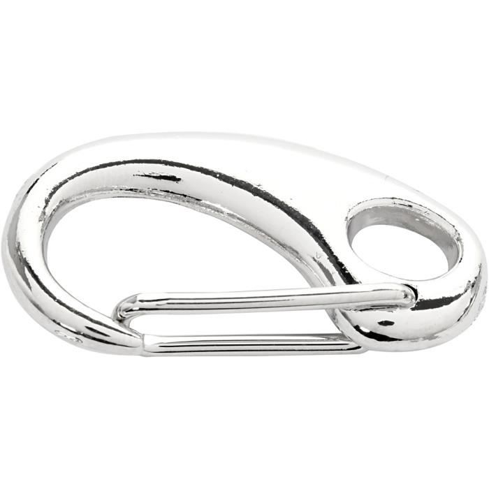 Key Hook - Creotime - 30 X 15 Mm - Silver - Metal - 2 Pieces