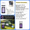 OTHC ZSJ-071 Solar Bug Zapper Mosquito Killer IP65 Rechargeable Eco-friendly Plastic LED Lamp UV Light for Garden RV Camping