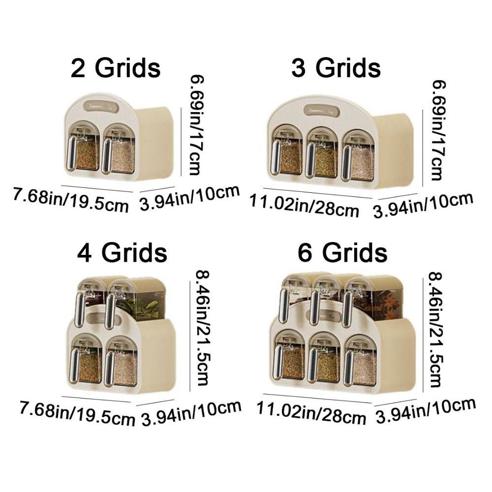 Plastic Wall Mounted Seasoning Box Moisture-proof Spice Storage Rack Spice Container  for Home