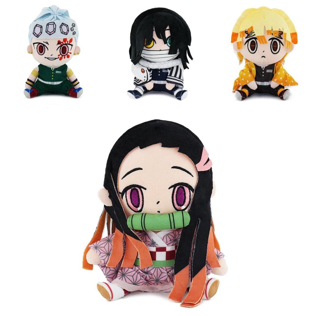 17cm Demon Slayer Xmas Gifts Plush Toys Set Nezuko Tanjiro Giyuu Inosuke Zenitsu