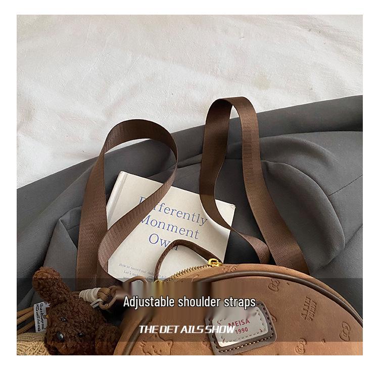 Korean Retro Cute Print Women's Handbag: New 2025 Autumn/Winter Large Capacity Student Commute Backpack