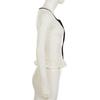 2025 Spring French Style Polka Dot Ruffle Trim Tie-Up Slim Fit Top for Women