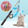 Retractable Cat Toy Fish Type Telescopic Feathers Funny Cat Stick Toys Pet Toy for Kitten Cat Rods Simulation Fishing Rod