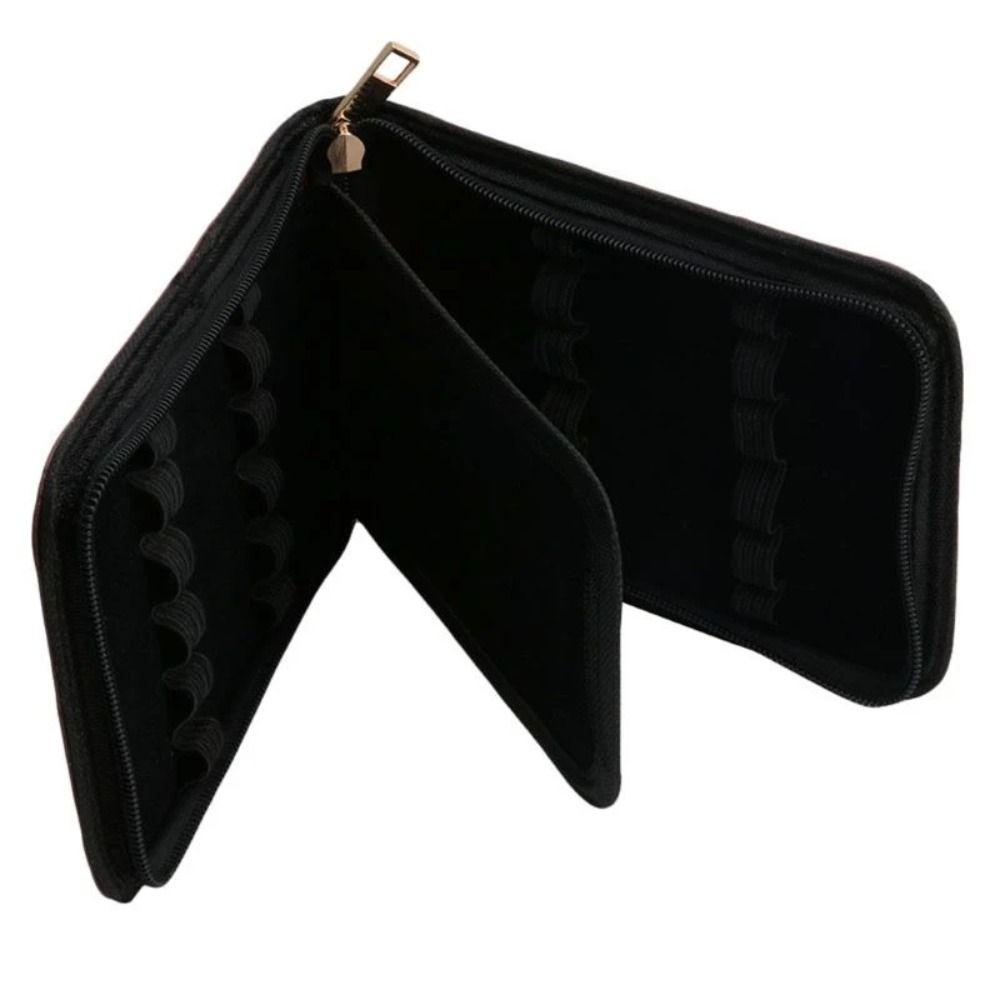 Faux Leather Pen Storage Box Roller Pen Holder Pen Container Bag Pens Zipper Case Fountain Pen Case