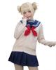 My Hero Academia Toga Himiko Cosplay Sailor Uniform with Halloween Costume [Milky Time] Wig, (M)