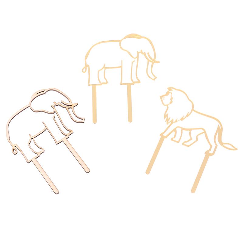 4Pcs  Animal Theme Happy Birthday Acrylic Wood Cake Topper Giraffe Cake Toppers