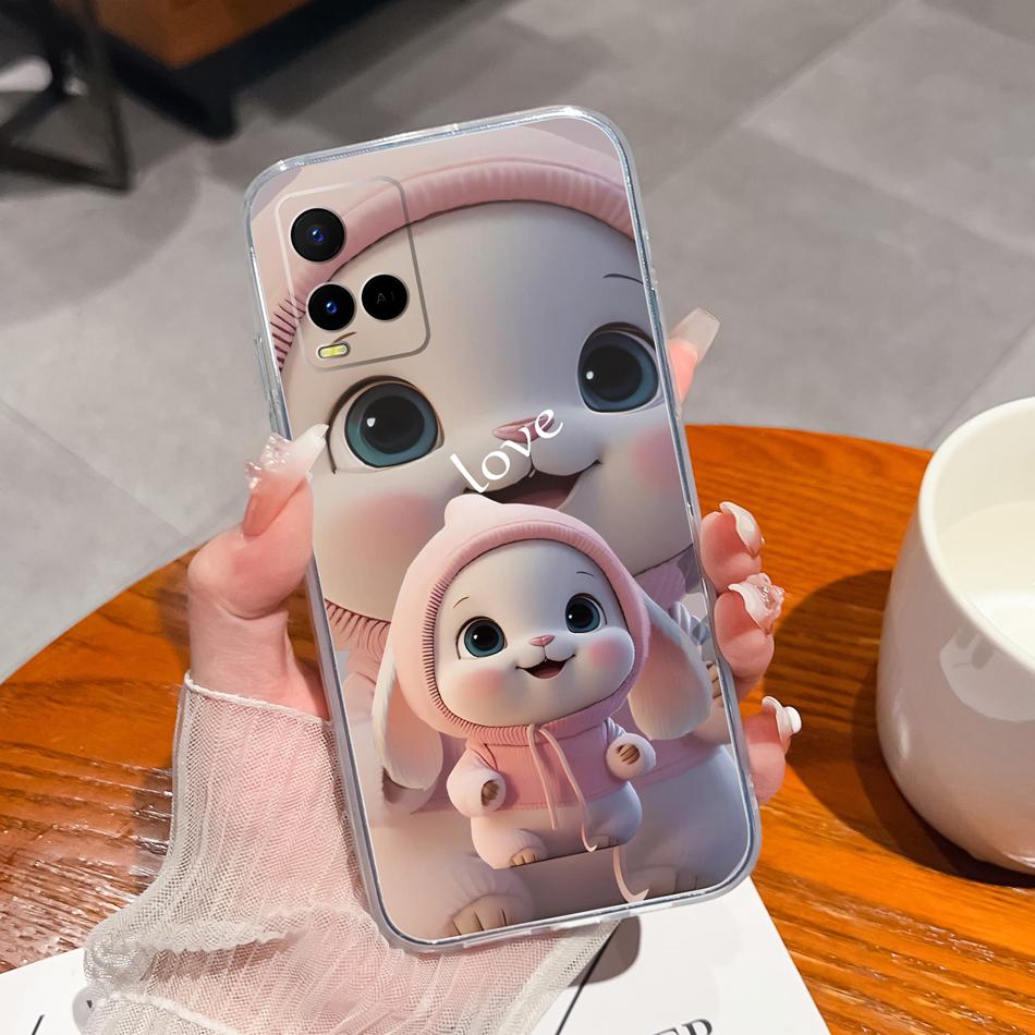 For Vivo Y21 Y21S Y21T Y21A Y21E Y21G Phone Case Painted Flowers Soft Clear TPU Silicone Funda For Vivo Y 21 Lightweight Bumper