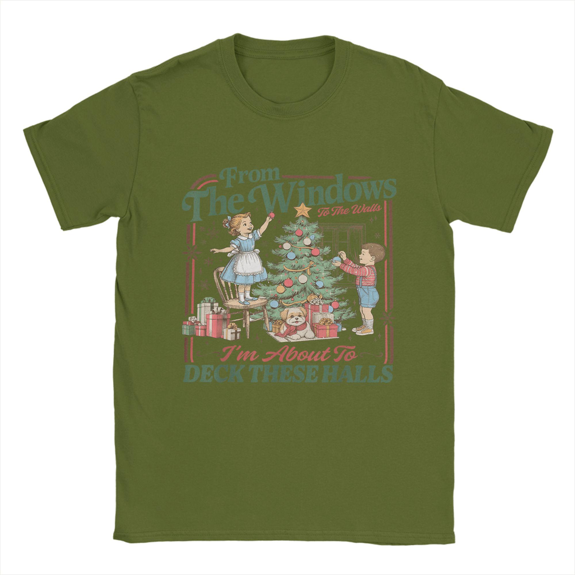 

from The Windows to Walls I m About Deck These Halls Xmas Men Tee Shirt Short Sleeve Round Collar T-Shirts Summer Clothing 4XL