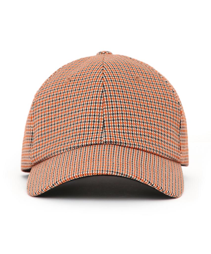 Eondeokeonteulol Check Pattern Ball Cap Multy Hound / Authentic B B / Orange