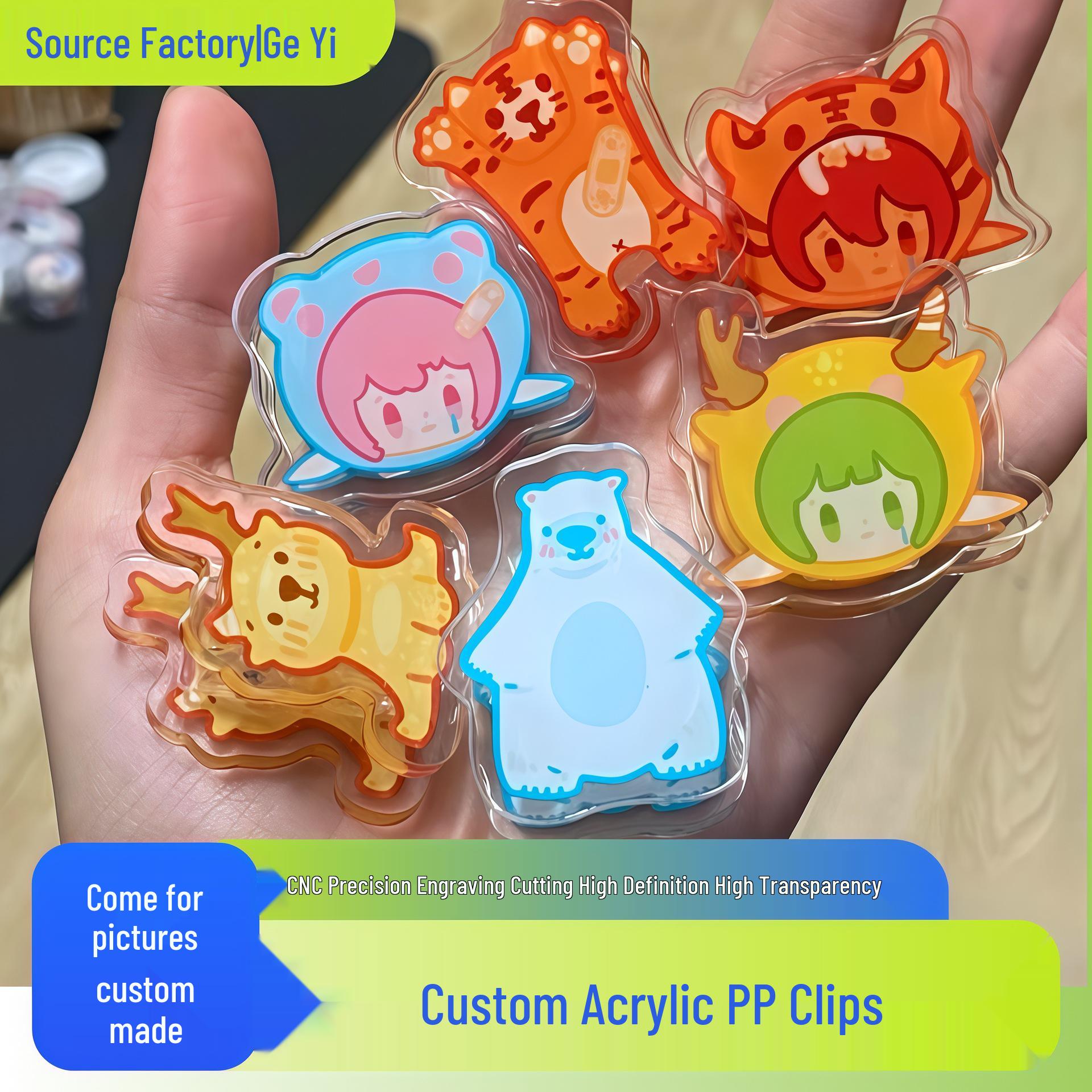Acrylic Anime Planner Clips - Q Version Double-Sided Cartoon Style Custom Design