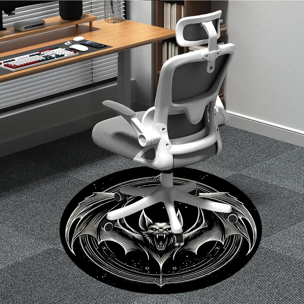 1pc Bat Mystic Office Round Area Rug, Under Office Chairs Bedroom Living Room Home Decor, Room Deco, Available In Various Sizes