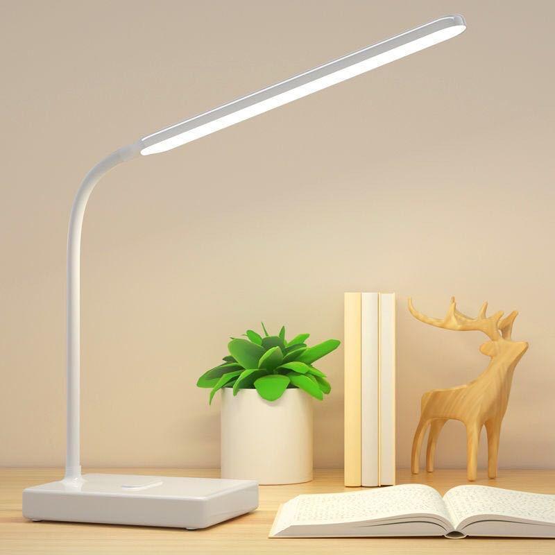 Rechargeable Led Eye Care Desk Lamp With 3 Color Modes Dimmable Phone Stand For Home Office Reading Working