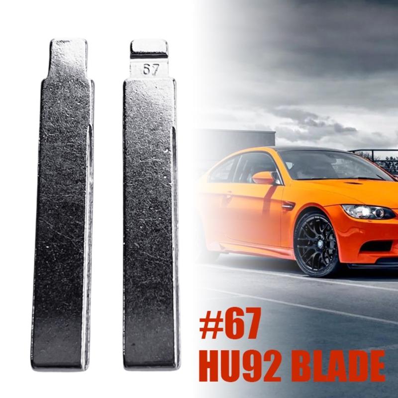 10pcs Replacement HU92 Car Flip Remote Keys Blade #67 Metal Key Blank for E63 E83 Stable Performances Easy Installation