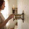 Vintage Wall-Mounted Candlestick Adjustable Metal Candle Holder Candle Bracket  Gifts