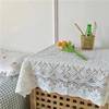 1pc Simple Lace Tablecloth Home Decoration White Chiffon Knitting Cafe Restaurant Background Cloth Decorative Cloth Non-slip French Style Tablecloth