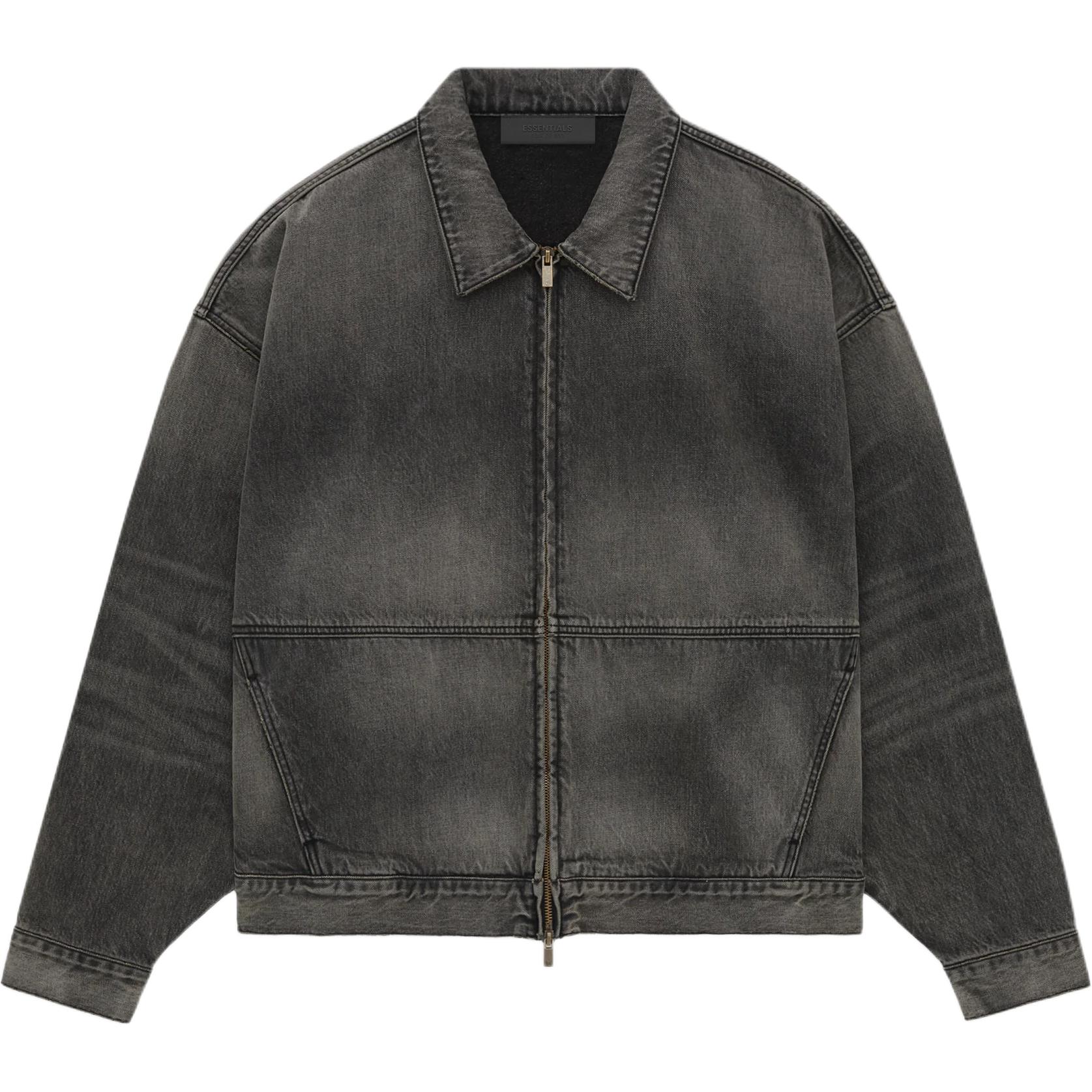 Fear of God Essentials Джинсовая куртка-тракер Винтажный черный Мужская верхняя одежда 202BT244270F M