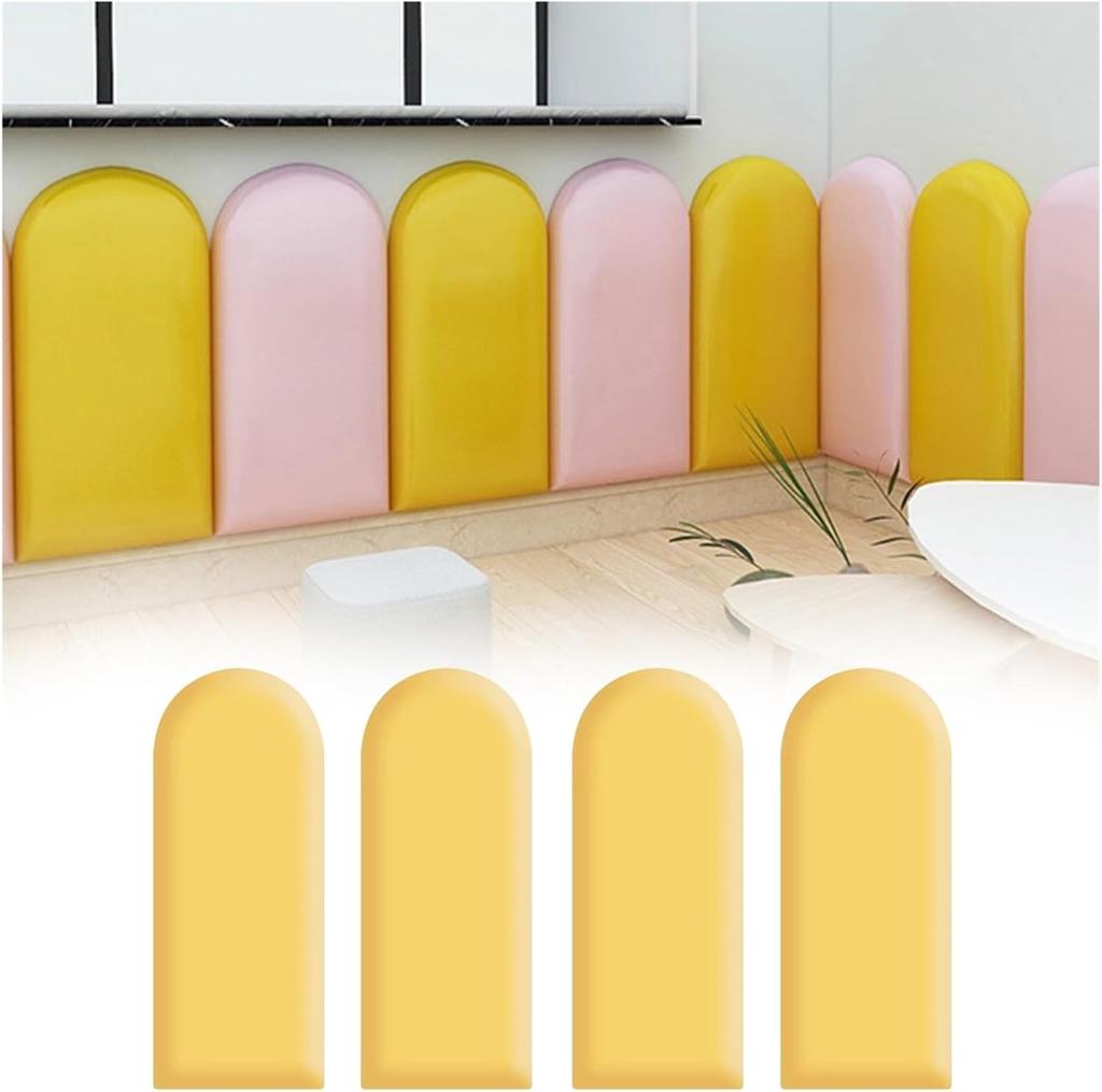 4PCS 20x40cm Nordic Style Bedroom Head Board Self-adhesive Tatami Stickers Kid Anti-collision Headboard Home Decor Wall Panels