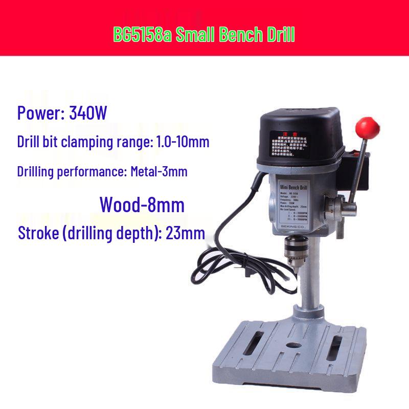 Compact Multi-Functional Precision Bench Drill for Woodworking and Crafts