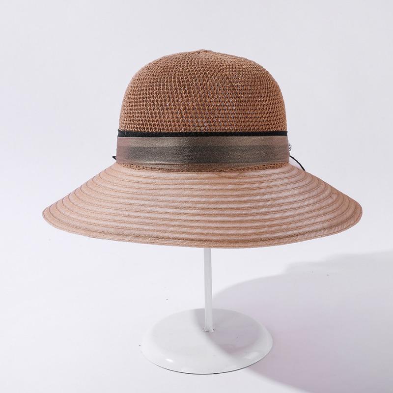 Hats Womens Summer Large Organza Brim Splicing Sun Hat Flowers Fashion Sun Hat Holiday Beach Hat Tide