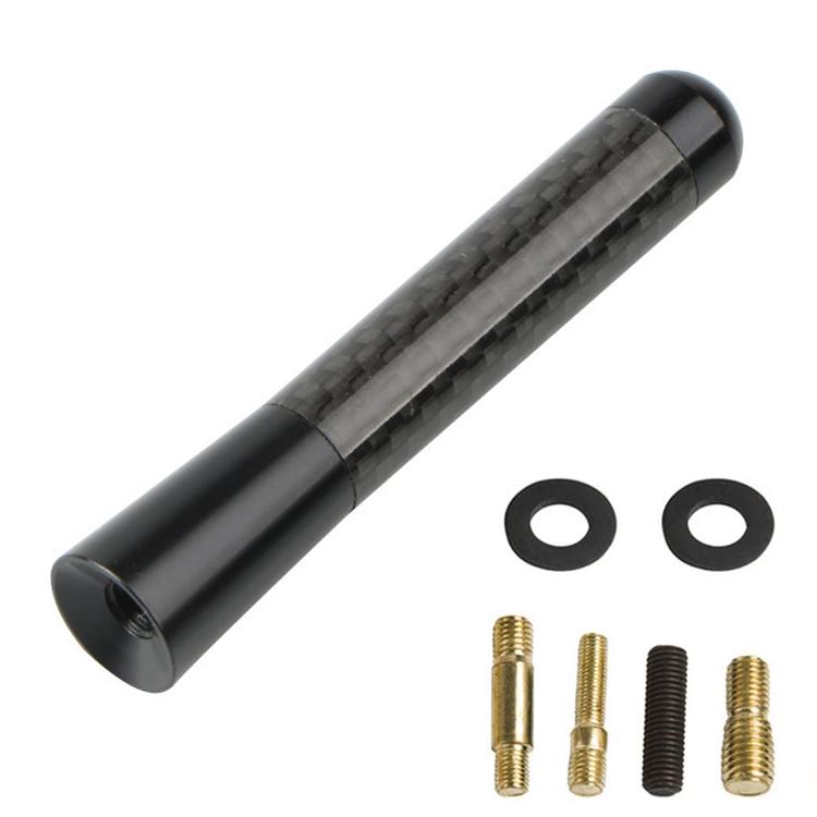 3.5cm/8cm/12cm Universal Car Short Radio Antenna Carbon Fiber Black Car Roof Antenna Radio Aerial FM/AM Metal Receiving Antennas