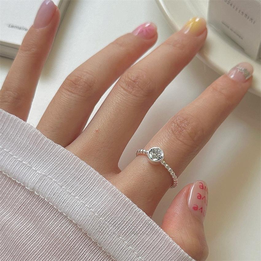 Over 120 Styles Korean style zircon diamond ring women's 925 sterling silver spring and summer niche light luxury high-end index finger ring open ring