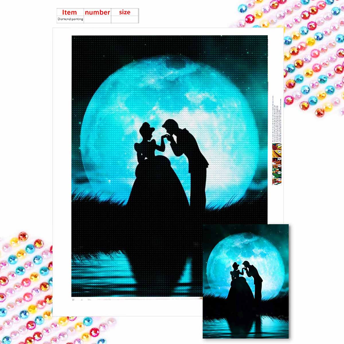 

Full Round Diamond Painting The Prince Who Proposed Art Rhinestone Picture Mosaic DIY 5D Cross Stitch Embroidery Home Decoration Round 20x30cm