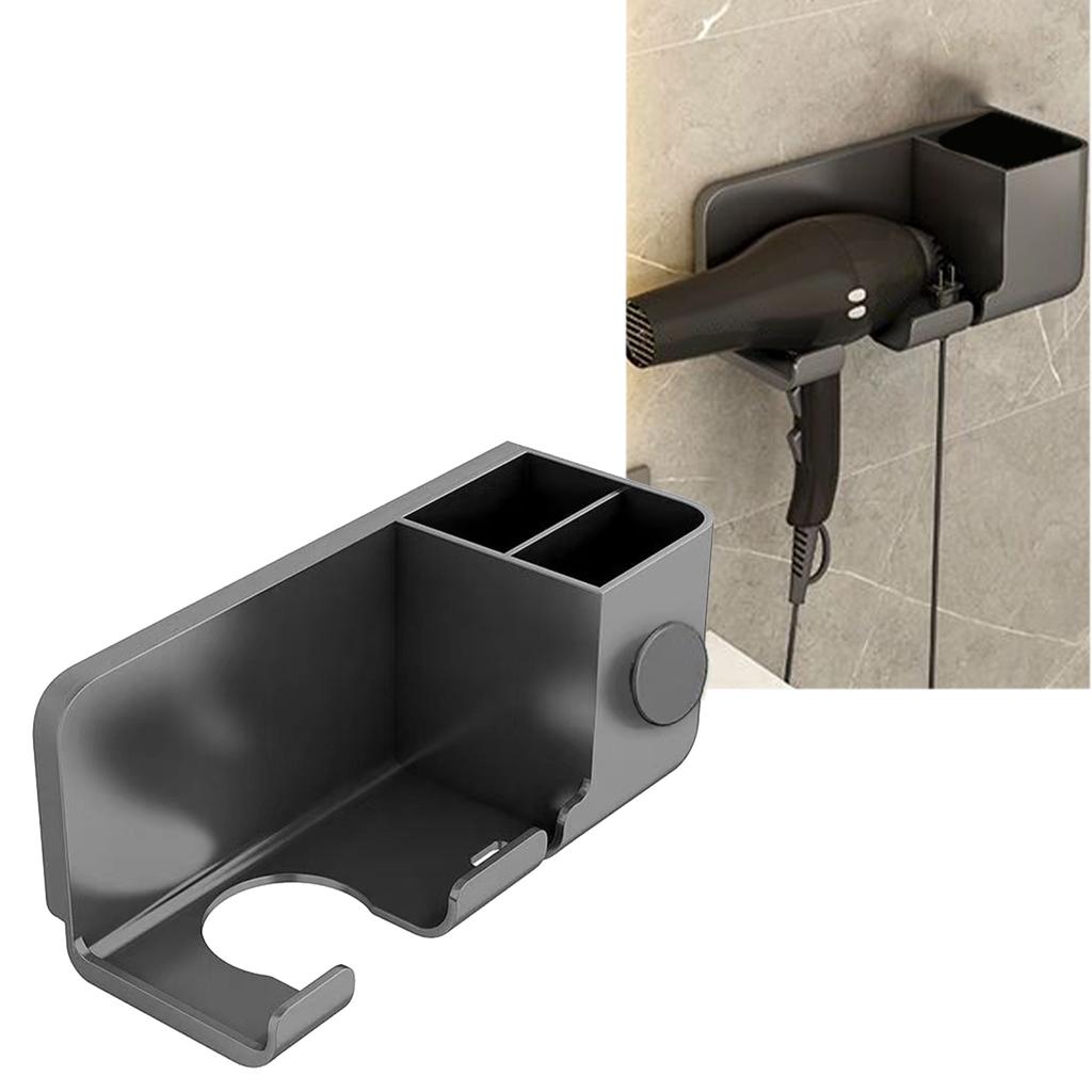Hair Dryer Holder Wall Mounted Stable Saving Space Blow Dryer Hanger Waterproof Rustproof Plastic Blow Dryer Holder