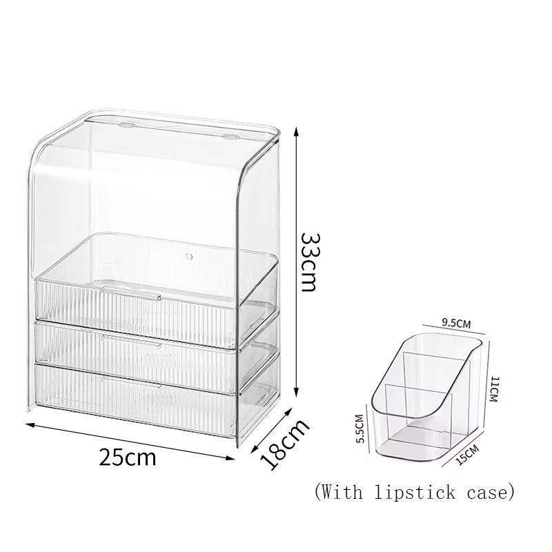 Transparent Makeup Storage Box Acrylic Material Dust-proof Large Capacity High-end Multiple Layers Skincare Product Display Shel