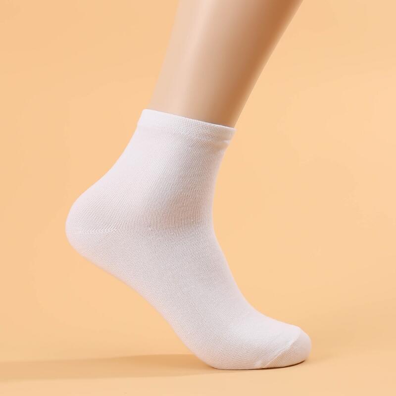Neat and Plain Men s Mid-Calf Socks Set of 10 (White)