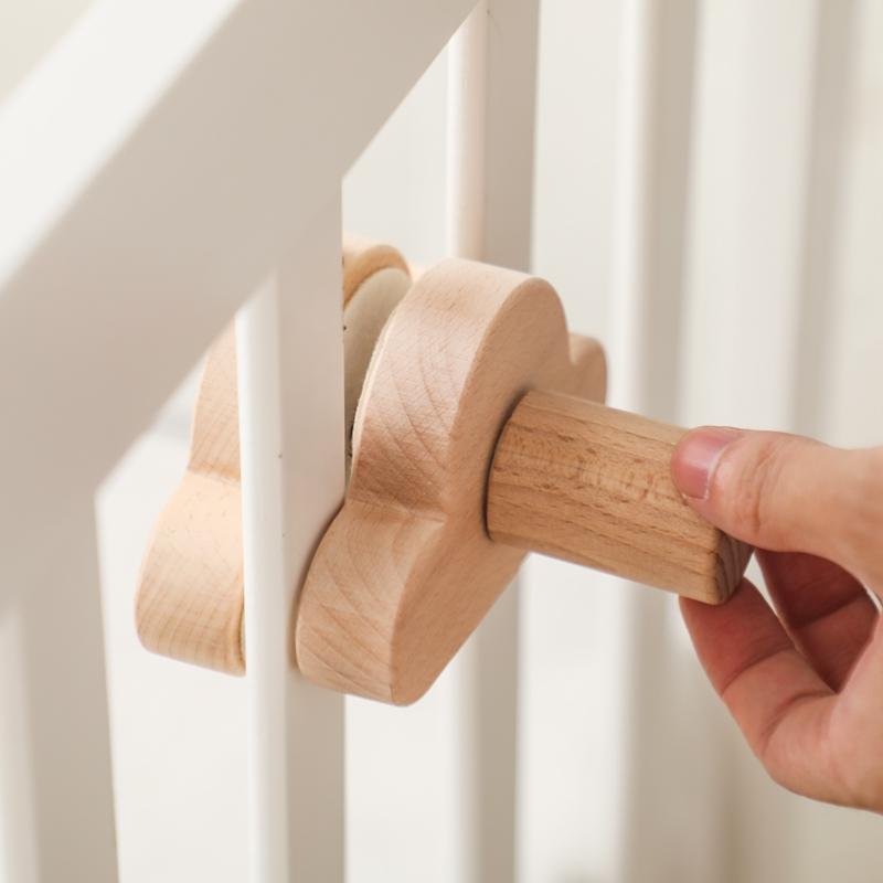 Baby Wooden Bed Bell Bracket Mobile Hanging Rattles Toy Hanger Cloud Shape Baby Crib Mobile Bed Bell Toy Holder Arm Bracket Gift