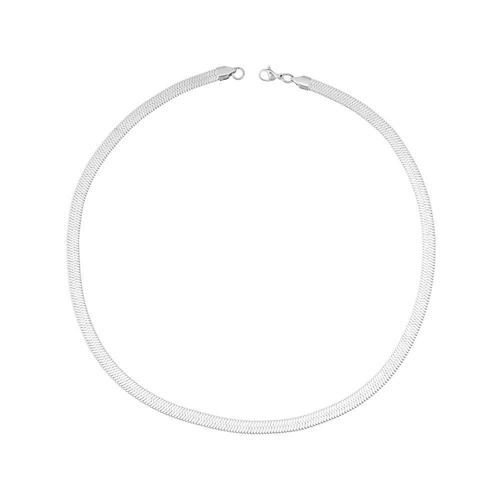 Steel Gifts Jewelry Gold/Silver Plated Herringbone Necklace Snake Link Chain Flat Snake Chain