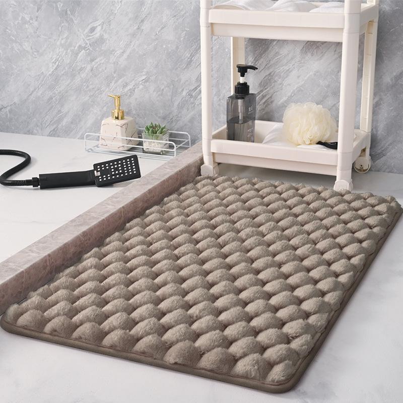 Flannel Large Particle Bathroom Anti-slip Mat, Toilet Absorbent Mat, Household Shower Room Door Mat
