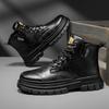 Autumn Shoes High-top Martin Boots British Retro Shoes Platform Non-slip Outdoor Casual Short Boots Leather Shoes