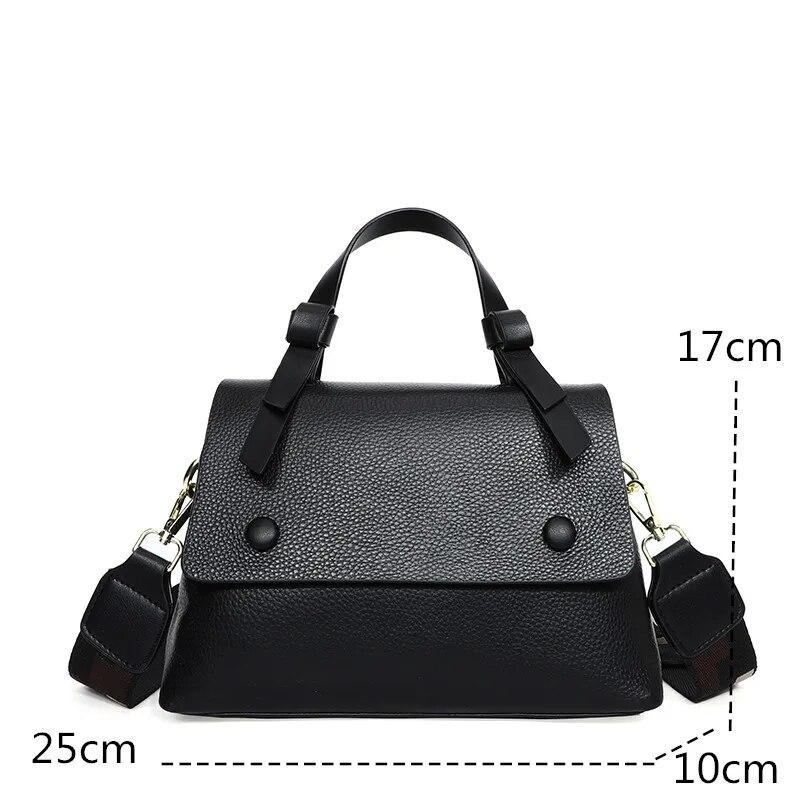 Genuine Leather Women Cowhide Tote The New Quality Leather Female Designer Handbag High Capacity Flap Shoulder Crossbod Bag