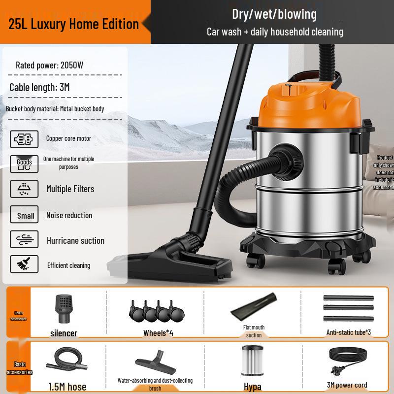 High-Power Industrial Vacuum Cleaner for Floor, Sofa, and Grout Cleaning